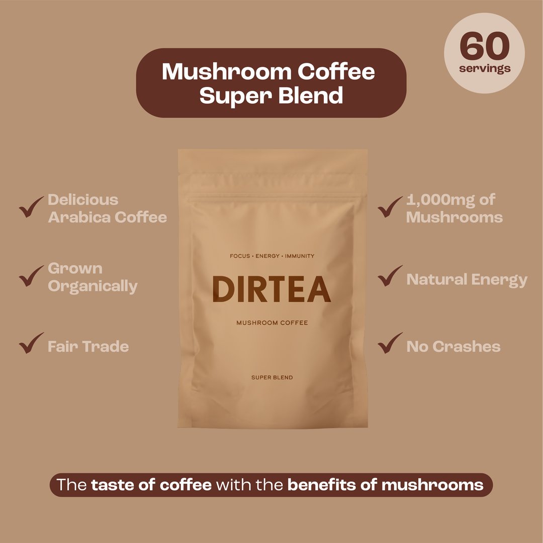 Dirtea Mushroom Coffee Super Blend